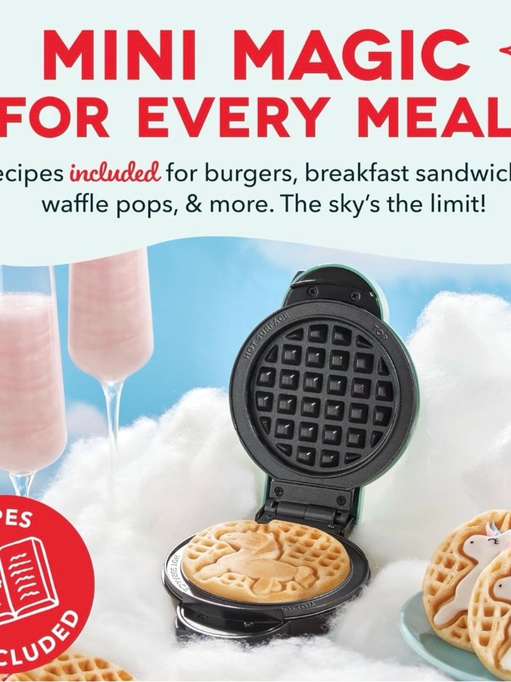 Dash MultiMaker Mini System-Mini Waffle Maker, 4-Removable Griddle Plates+EXTRAS - Picture 6 of 10